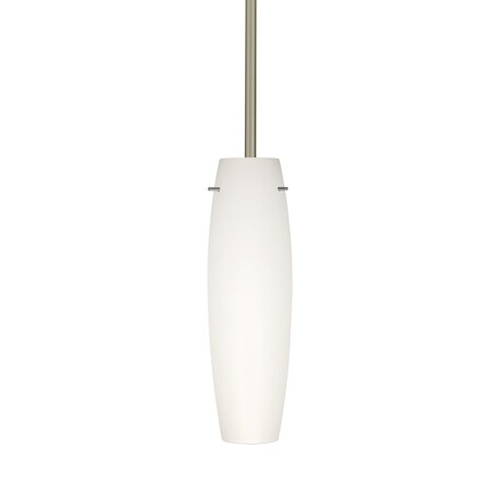 Besa Lighting Tu Tu Stem Pendant, Opal Matte, Bronze Finish, 1x40W Incandescent 1TT-412107-SN
